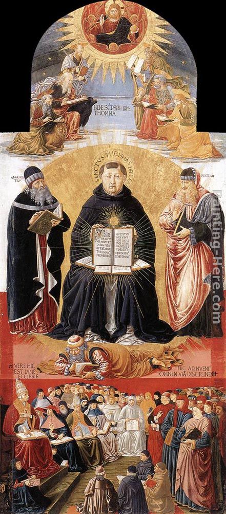 Triumph of St Thomas Aquinas painting - Benozzo di Lese di Sandro Gozzoli Triumph of St Thomas Aquinas art painting